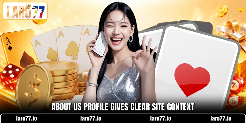 About us profile gives clear site context About us profile gives clear site context