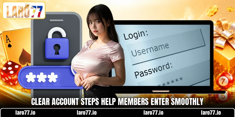 Clear account steps help members enter smoothly Clear account steps help members enter smoothly