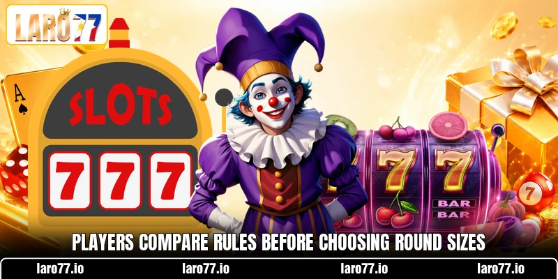 Players compare rules before choosing round sizes Players compare rules before choosing round sizes