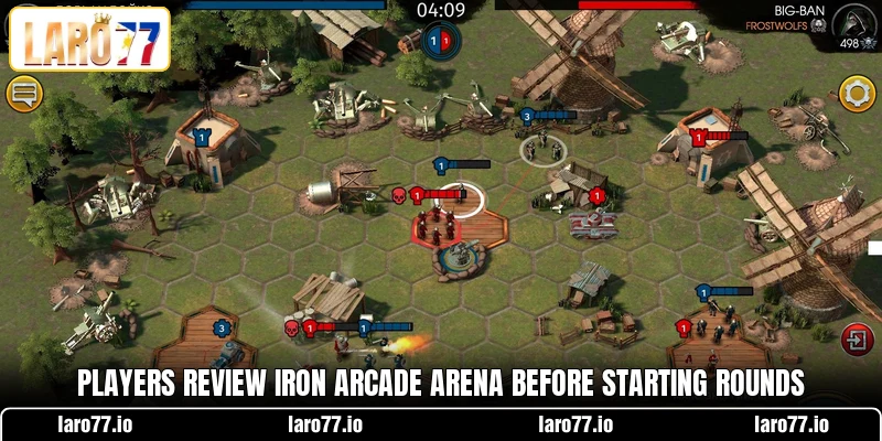Players review Iron Arcade Arena before starting rounds Players review Iron Arcade Arena before starting rounds