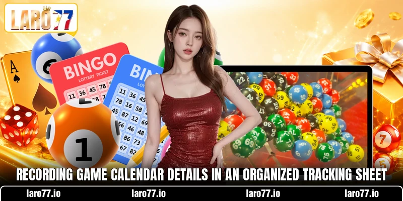 Recording game calendar details in an organized tracking sheet Recording game calendar details in an organized tracking sheet